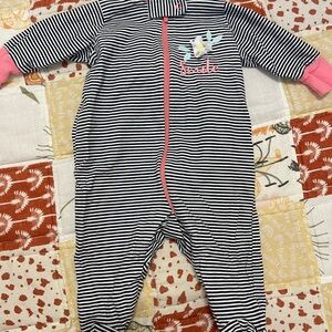 Baby Sleeper in Black and White Stripes One Piece for Newborn